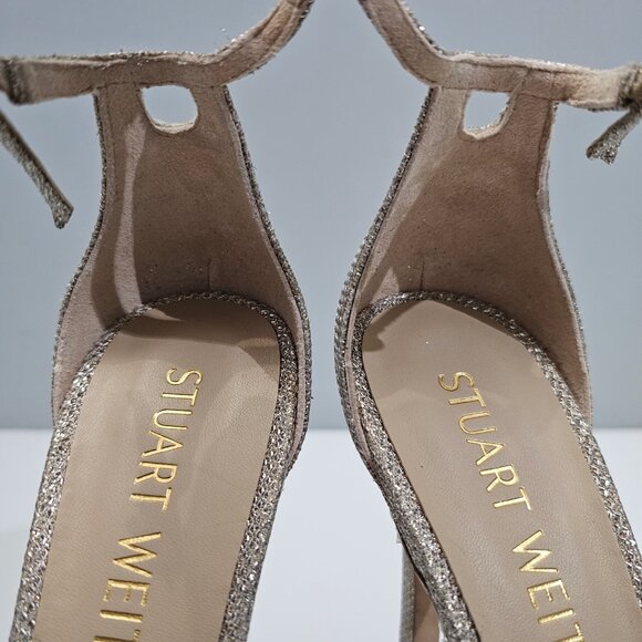 Stuart Weitzman Nudistcurve Hollywood Heel 8.5 Platino Platform Stiletto Sandal - Picture 7 of 14